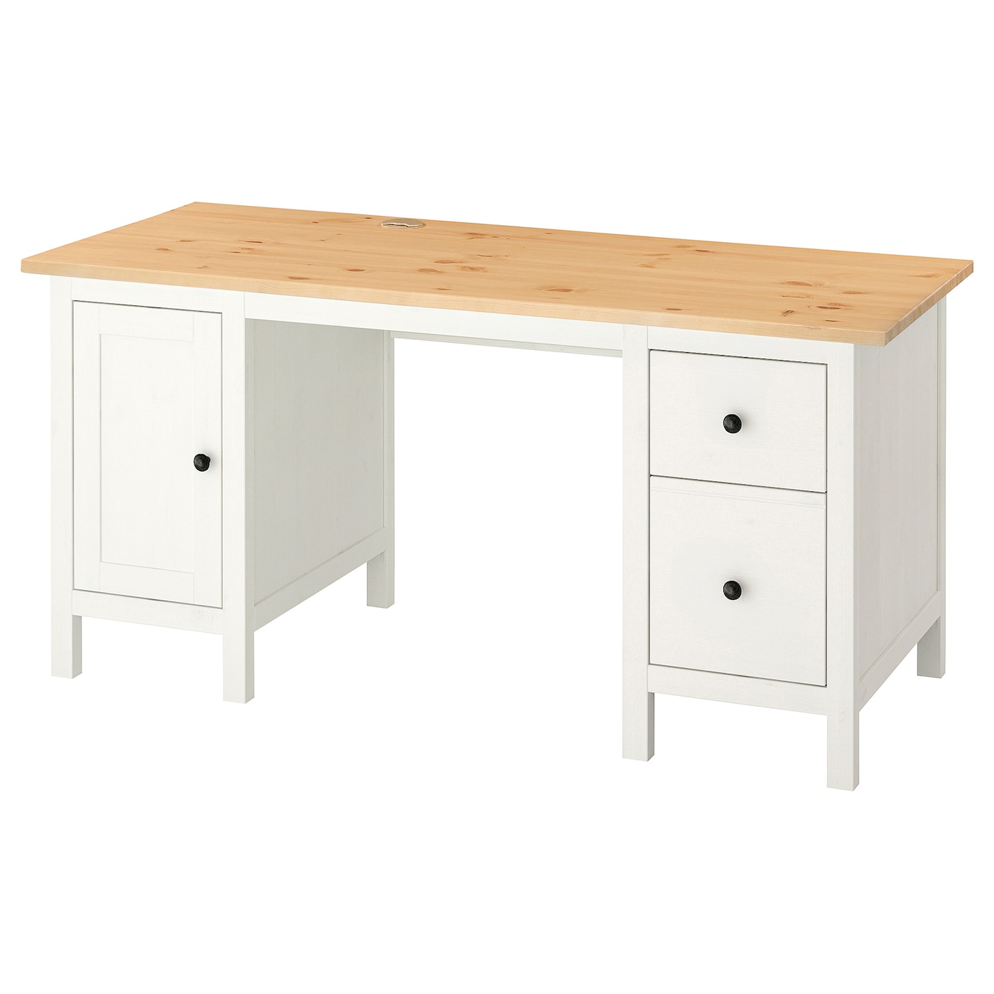 Письменный стол с ящиками - IKEA HEMNES/ХЕМНЭС ИКЕА, 155х65 см, белый/светло-коричневый