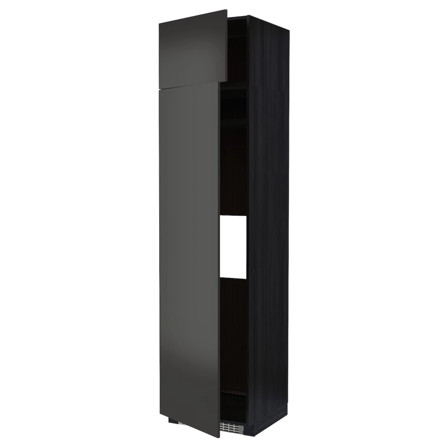 Высокий кухонный шкаф - IKEA METOD/МЕТОД ИКЕА, 240х60х60 см, черный (изображение №1)