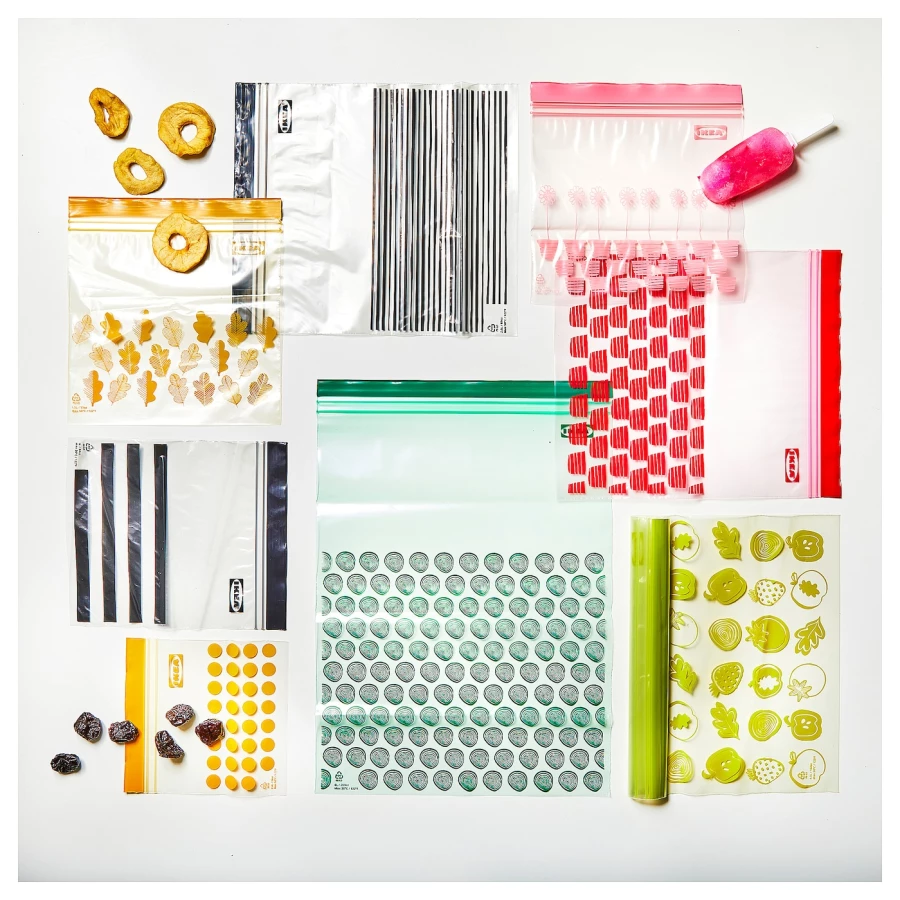 Пакет для продуктов, 50 шт. - IKEA ISTAD, 2.5 л/1.2 л, розовый, ИСТАД ИКЕА (изображение №4)