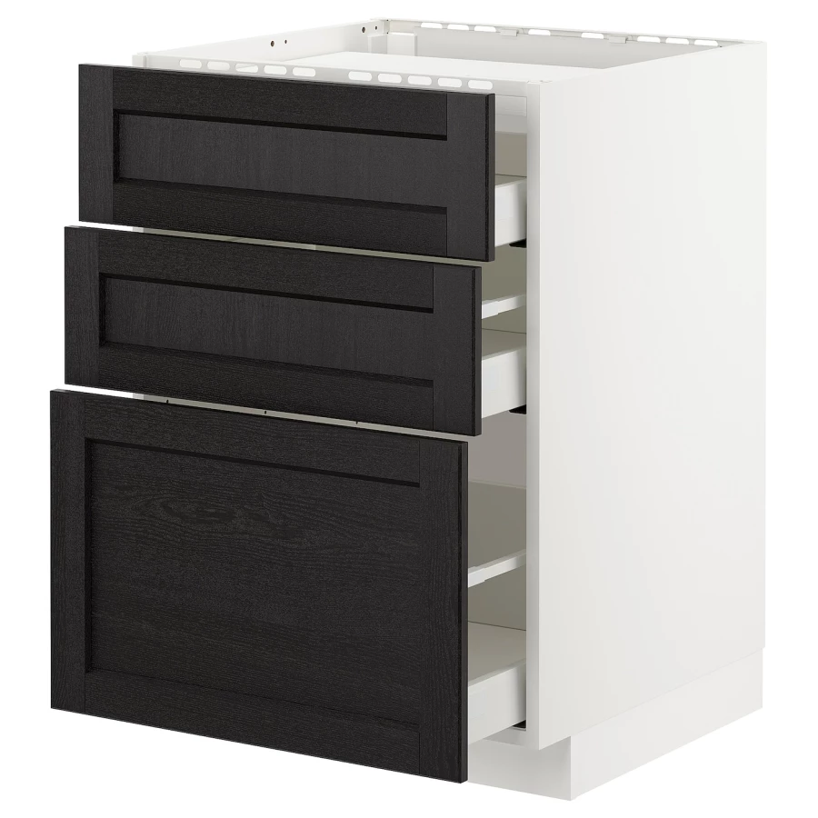 Напольный шкаф  - IKEA METOD MAXIMERA, 88x61,6x60см, белый/черный, МЕТОД МАКСИМЕРА ИКЕА (изображение №1)