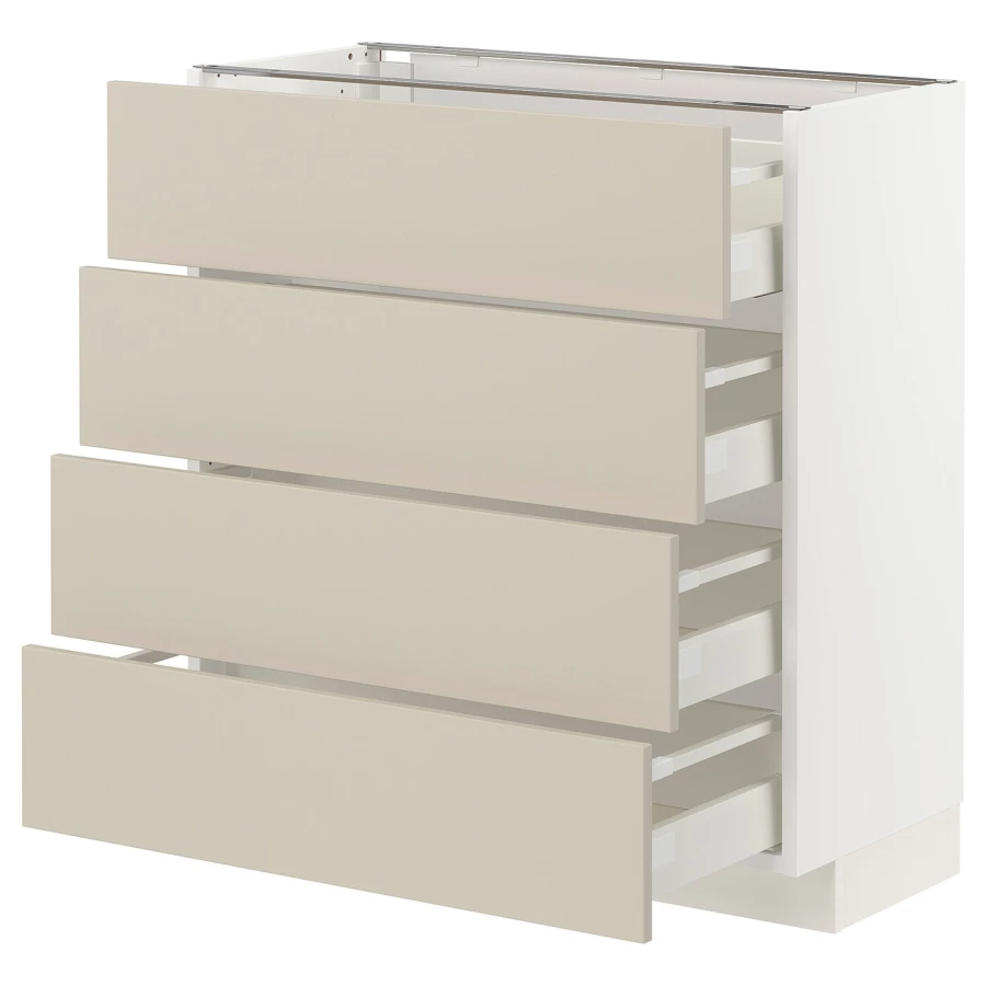 Напольный кухонный шкаф  - IKEA METOD MAXIMERA, 88x39,2x80см, белый/бежевый, МЕТОД МАКСИМЕРА ИКЕА (изображение №1)