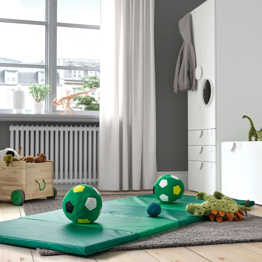 Складной спортивный мат - IKEA PLUFSIG/ ПЛУФСИГ ИКЕА, 78x185 см, зеленый (изображение №2)