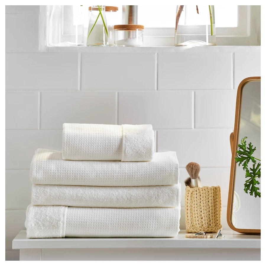 Банное полотенце - IKEA SALVIKEN, 150х100 см, белый, САЛЬВИКЕН ИКЕА (изображение №4)