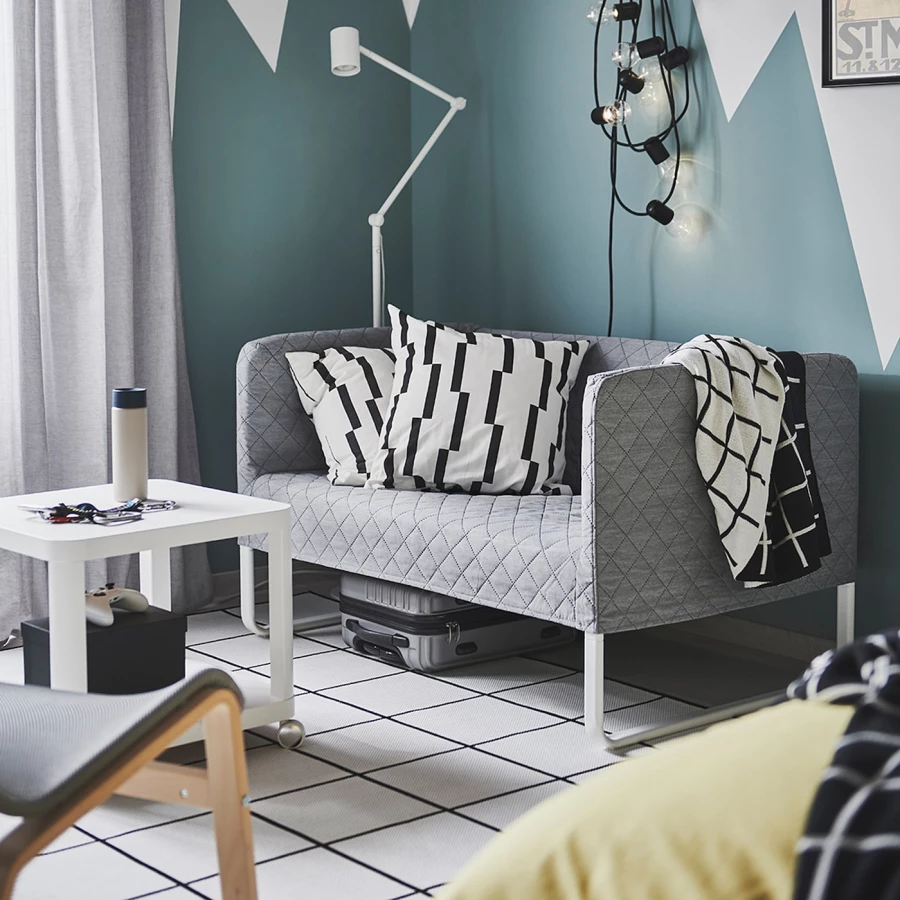 Диван 2-местный - IKEA KNOPPARP/КНОППАРП ИКЕА, 70х76х119 см, серый (изображение №5)