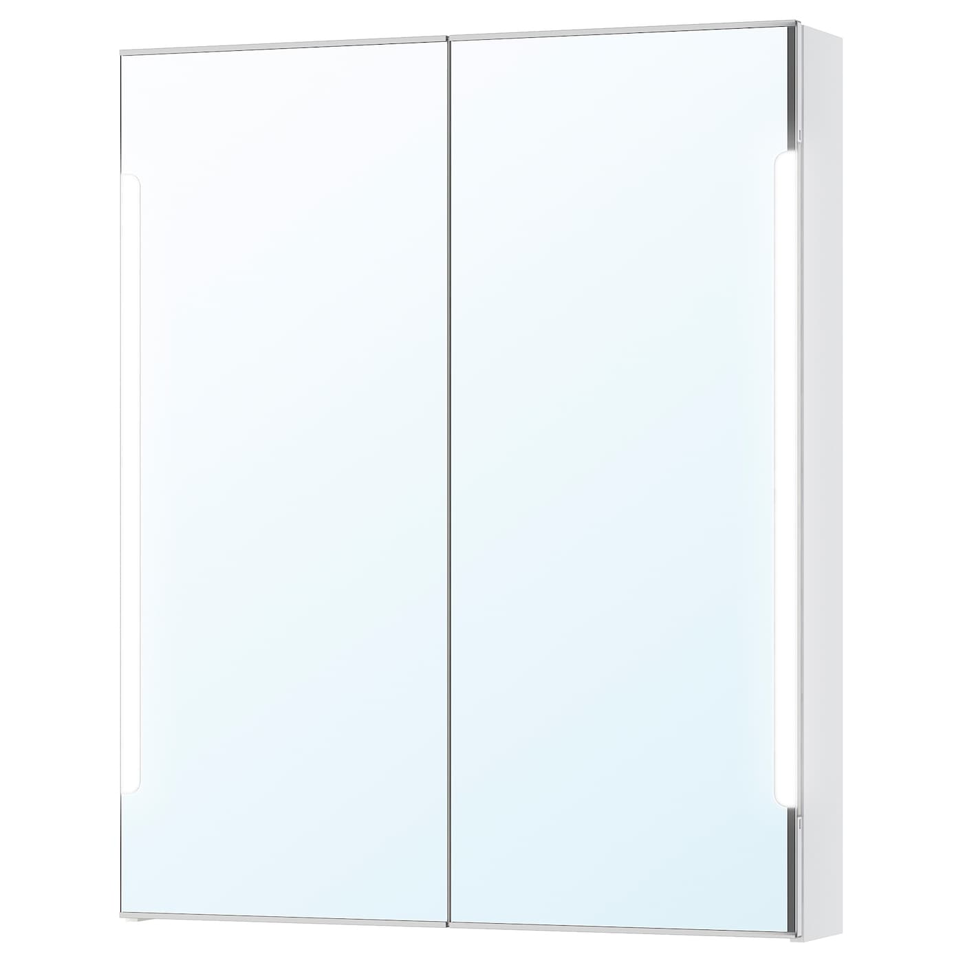 Настенный шкаф для ванной комнаты - STORJORM IKEA/ СТОРЙОРМ ИКЕА, 96х80х14 см, белый