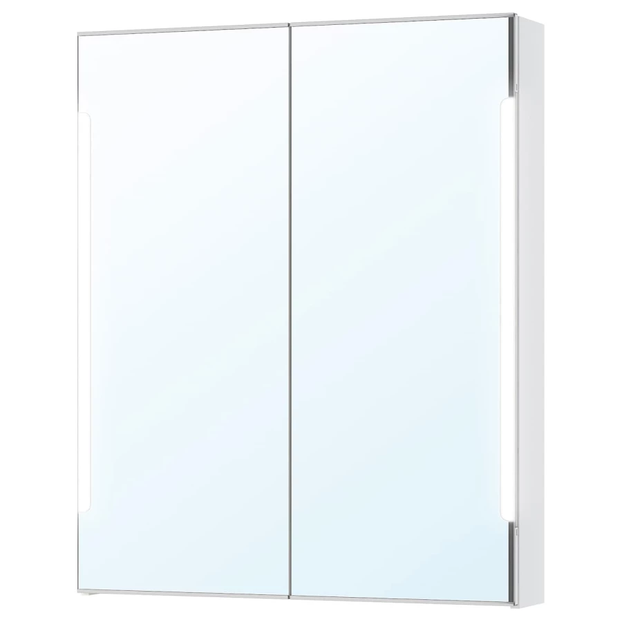 Настенный шкаф для ванной комнаты - STORJORM IKEA/ СТОРЙОРМ ИКЕА, 96х80х14 см, белый (изображение №1)
