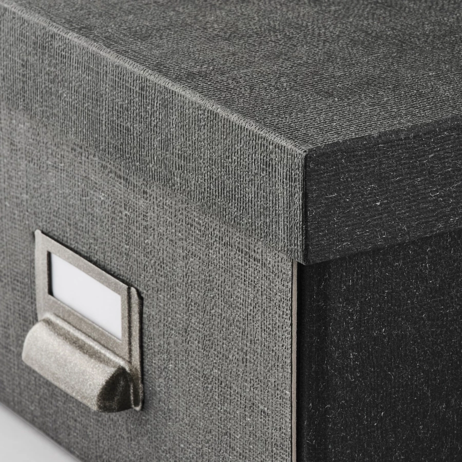 Коробка с крышкой - TJOG IKEA/ЧУГ ИКЕА, 36х25х15 см,  черный (изображение №2)