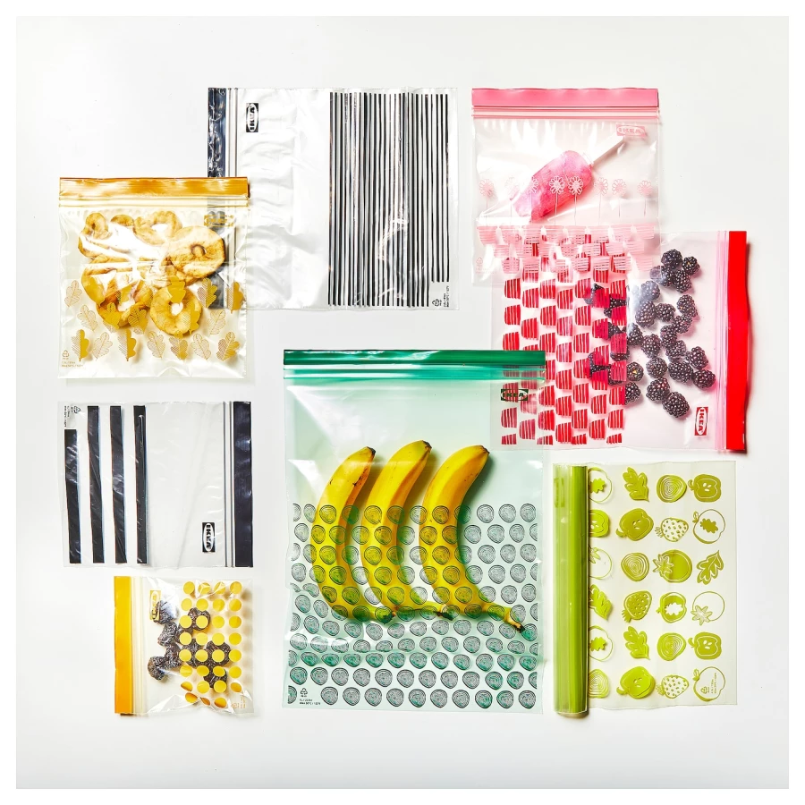 Пакет для продуктов, 50 шт. - IKEA ISTAD, 2.5 л/1.2 л, розовый, ИСТАД ИКЕА (изображение №8)