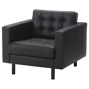 Кресло - IKEA LANDSKRONA, 89х89х78 см, черный, ЛАНДСКРУНА ИКЕА