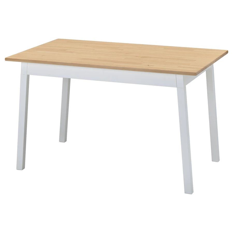 Стол обеденный - IKEA PINNTORP, 125х75х75 см, дерево светло-коричневый/белый, ПИННТОРП ИКЕА (изображение №1)