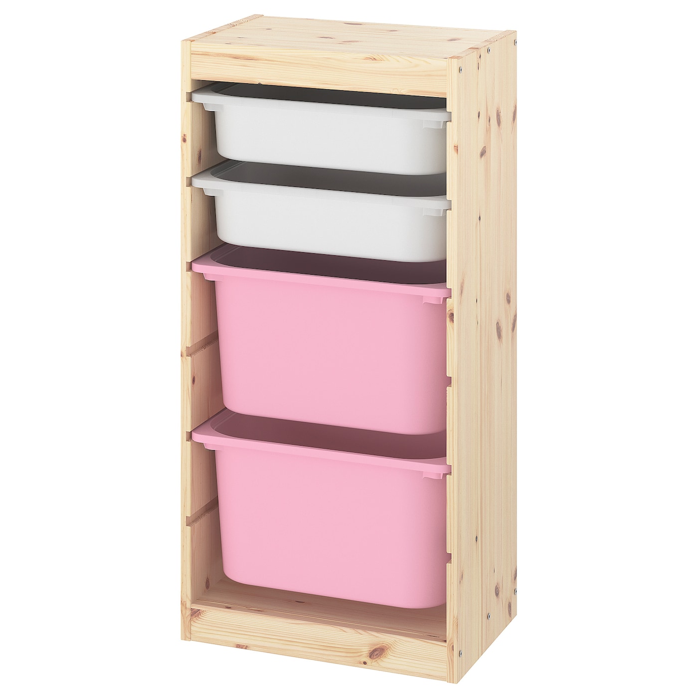 Стеллаж - IKEA TROFAST, 44х30х91 см, сосна/белый/розовый, ТРУФАСТ ИКЕА