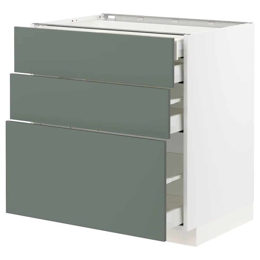 Напольный шкаф  - IKEA METOD MAXIMERA, 88x61,6x80см, белый/серый, МЕТОД МАКСИМЕРА ИКЕА (изображение №1)