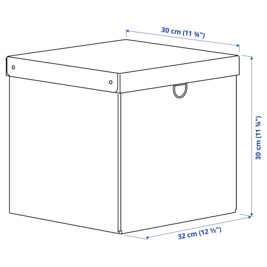 Коробка с крышкой - NIMM IKEA/ НИММ ИКЕА, 32х30х30 см, черный (изображение №6)