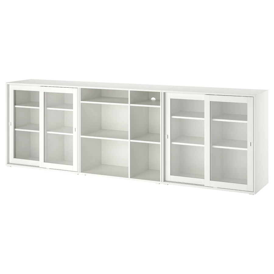 Книжный шкаф - VIHALS IKEA/ ВИХАЛС ИКЕА,   285х90 см, белый (изображение №1)
