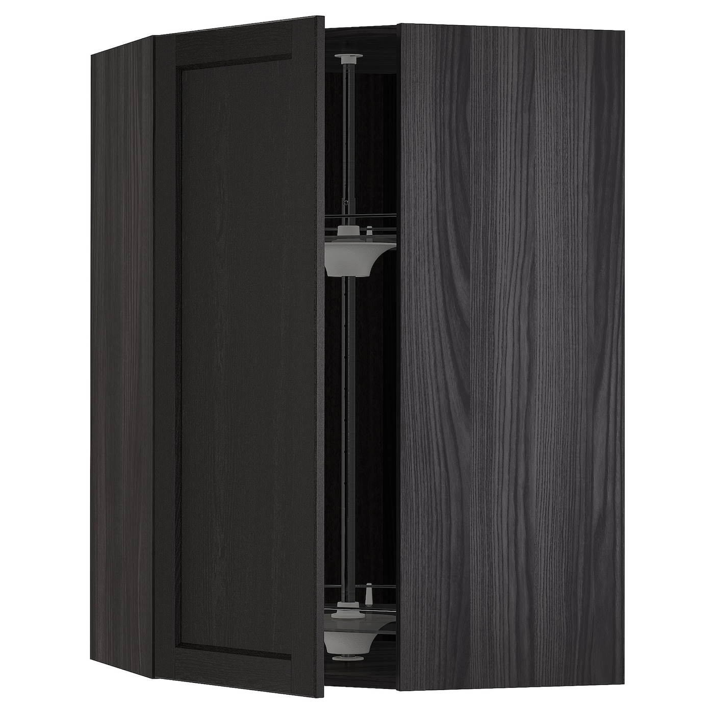 Угловой навесной шкаф с каруселью - METOD  IKEA/  МЕТОД ИКЕА, 100х68 см, черный