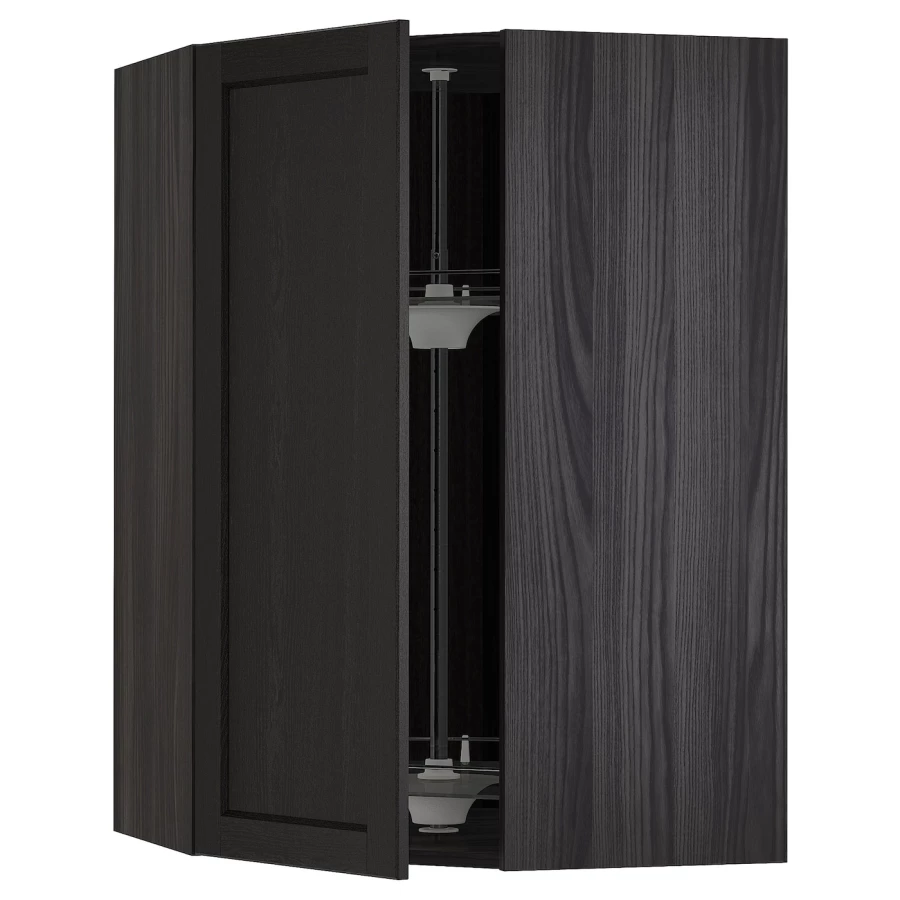 Угловой навесной шкаф с каруселью - METOD  IKEA/  МЕТОД ИКЕА, 100х68 см, черный (изображение №1)