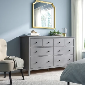 Второе фото. Комод - IKEA HEMNES/ХЕМНЭС ИКЕА, 96х50х160 см, серый