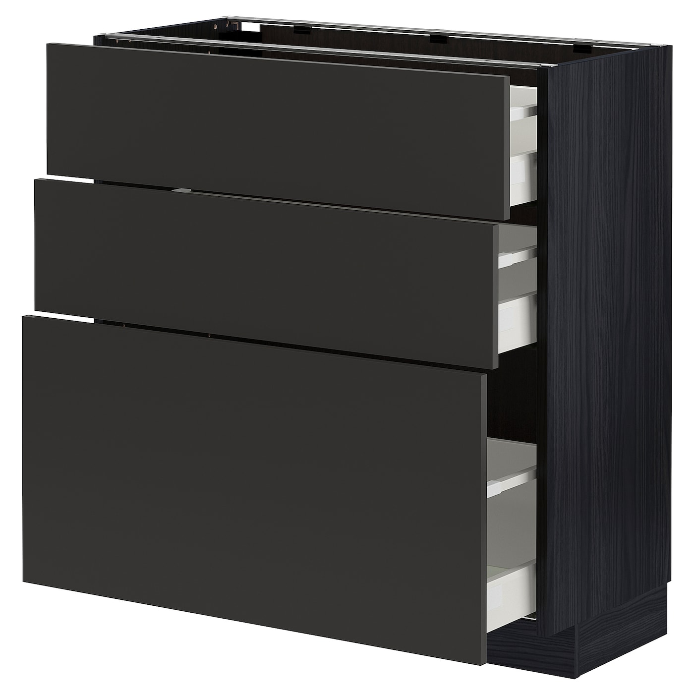 Напольный кухонный шкаф  - IKEA METOD MAXIMERA, 88x39x80см, черный, МЕТОД МАКСИМЕРА ИКЕА