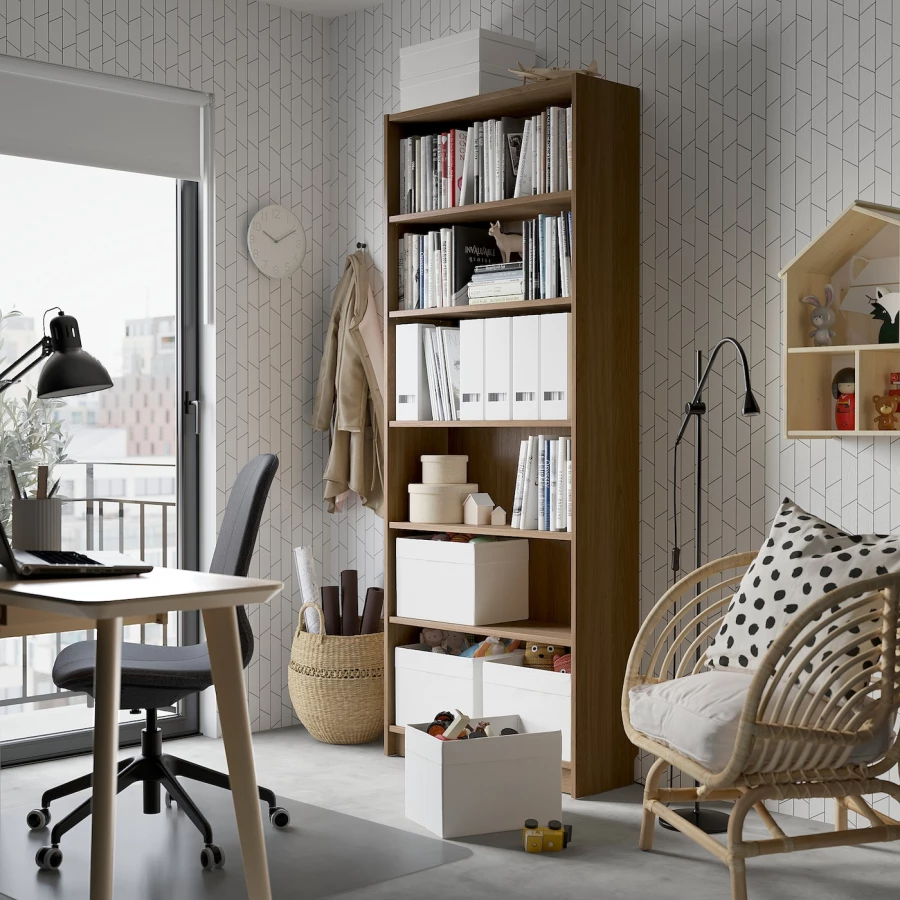 Стеллаж - IKEA BILLY, 80х28х202 см, имитация дуба, БИЛЛИ ИКЕА (изображение №3)