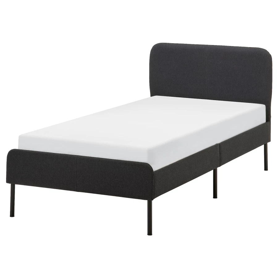 Каркас кровати - SLATTUM IKEA/  СЛАТТУМ  ИКЕА,  206х124 см, черный (изображение №1)