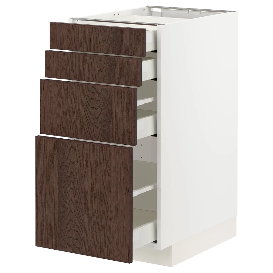 Напольный шкаф - IKEA METOD MAXIMERA, 88x62x40см, белый/коричневый, МЕТОД МАКСИМЕРА ИКЕА (изображение №1)