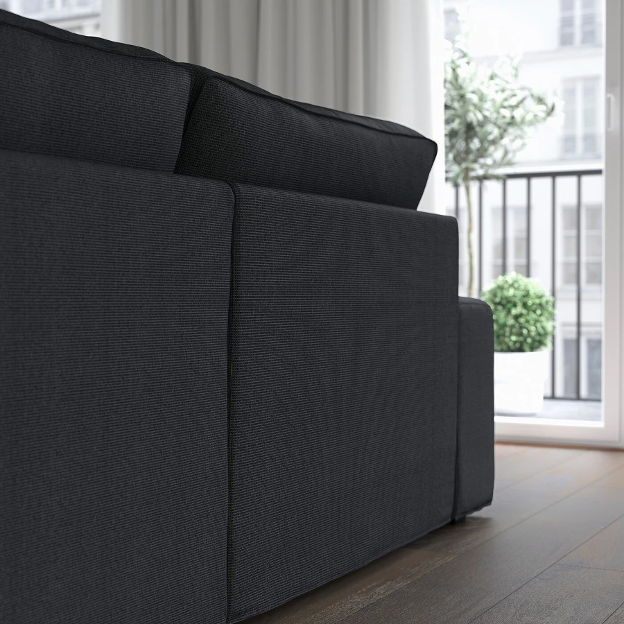 2-местный диван и шезлонг - IKEA KIVIK, 83x95/163x280см, черный, КИВИК ИКЕА (изображение №4)