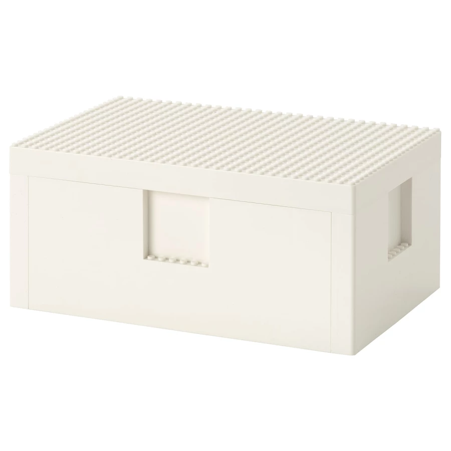 Контейнер с крышкой - IKEA BYGGLEK/БЮГГЛЕК ИКЕА, 26x18x12 см, белый (изображение №1)