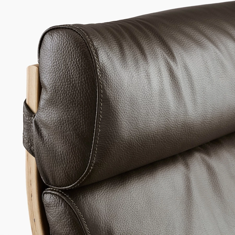 Кресло/табурет для ног - POÄNG / POАNG  IKEA/ ПОЭНГ ИКЕА,  72х66х7 см , коричневый (изображение №5)