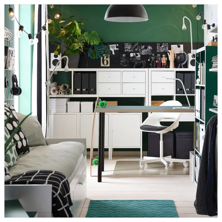 Письменный стол - IKEA LAGKAPTEN/ADILS, 120х60 см, серый/черный, ЛАГКАПТЕН/АДИЛЬС ИКЕА (изображение №3)