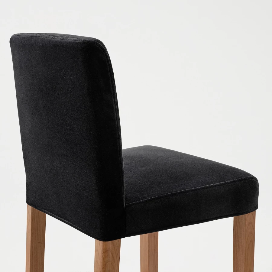 Барный стул со спинкой - BERGMUND IKEA/БЕРГМУНД ИКЕА, 110х45х49 см, черный (изображение №4)
