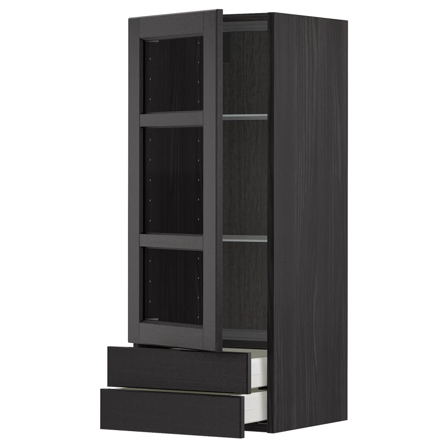 Шкаф - METOD / MAXIMERA IKEA/  МЕТОД/МАКСИМЕРА ИКЕА, 100х40 см, черный (изображение №1)