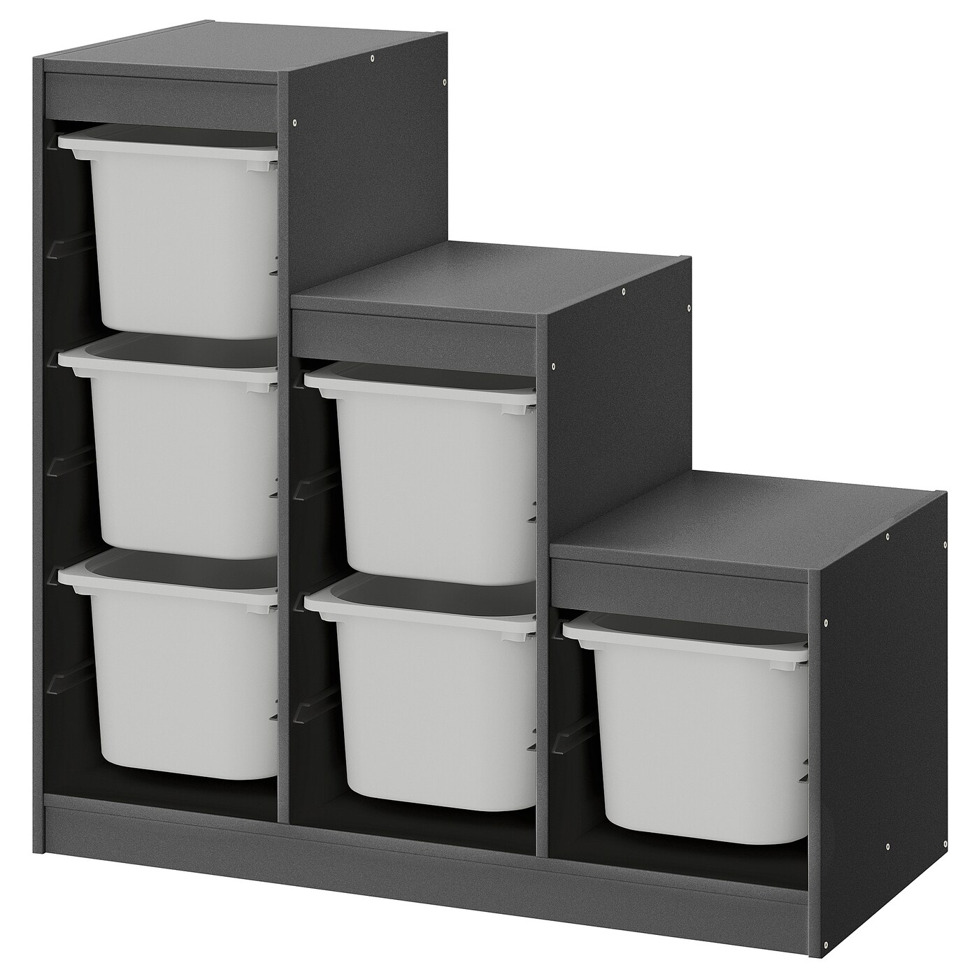 Стеллаж - TROFAST IKEA/ ТРУФАСТ ИКЕА,  99х94х44 см, черный/светло-серый