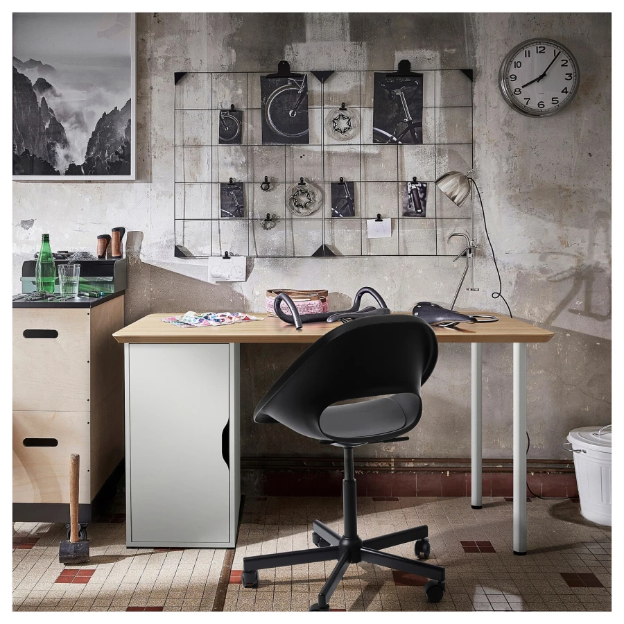 Письменный стол с ящиком - IKEA ANFALLARE/ALEX, 140x65 см, бамбук/белый, АНФАЛЛАРЕ/АЛЕКС ИКЕА (изображение №5)