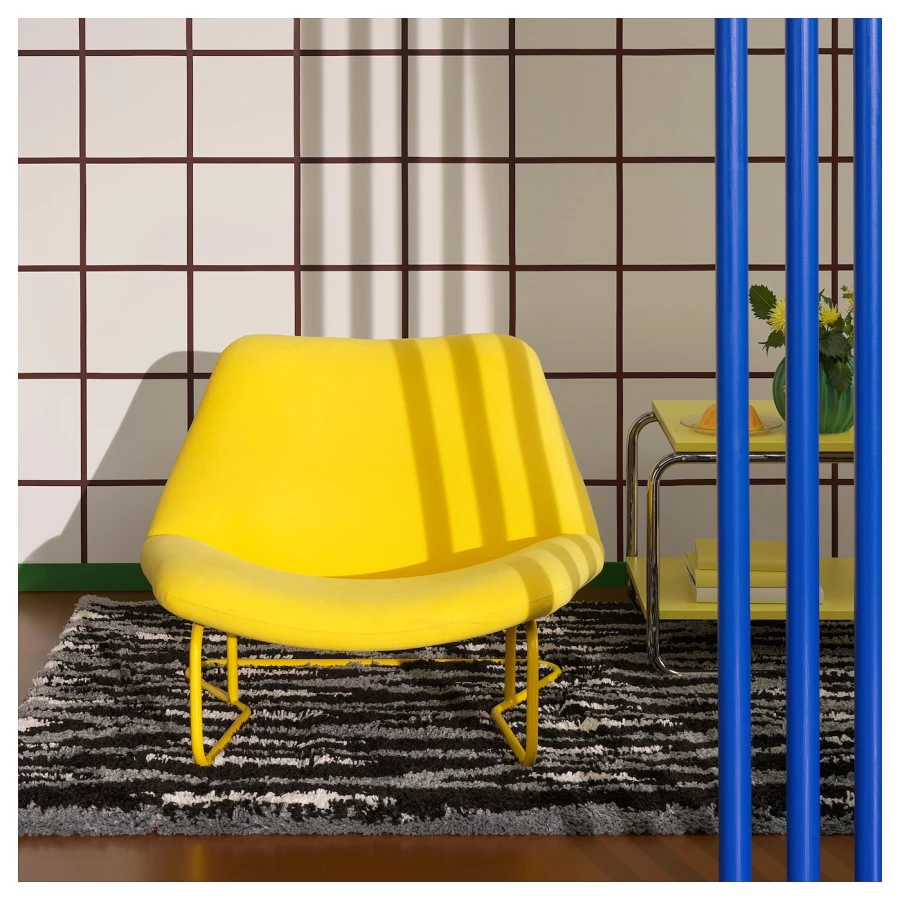 Кресло - IKEA SOTENÄS/SOTENAS/СОТЕНАС ИКЕА, 67х68х54 см, желтый (изображение №2)