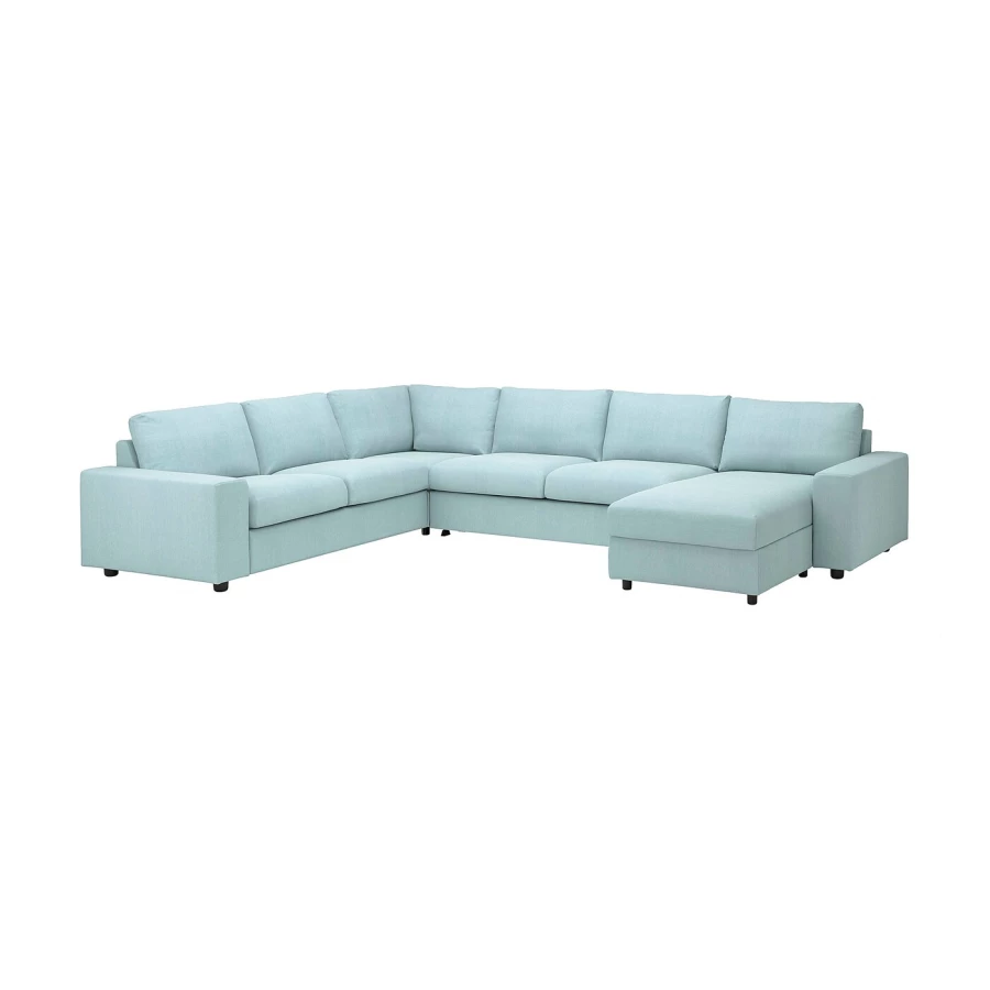 Чехол на угловой диван - IKEA VIMLE/ВИМЛЕ ИКЕА, 140х53 см  , голубой (изображение №1)