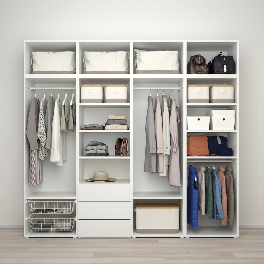 Платяной шкаф - IKEA PLATSA/ПЛАТСА ИКЕА, 57x221x240, белый (изображение №3)