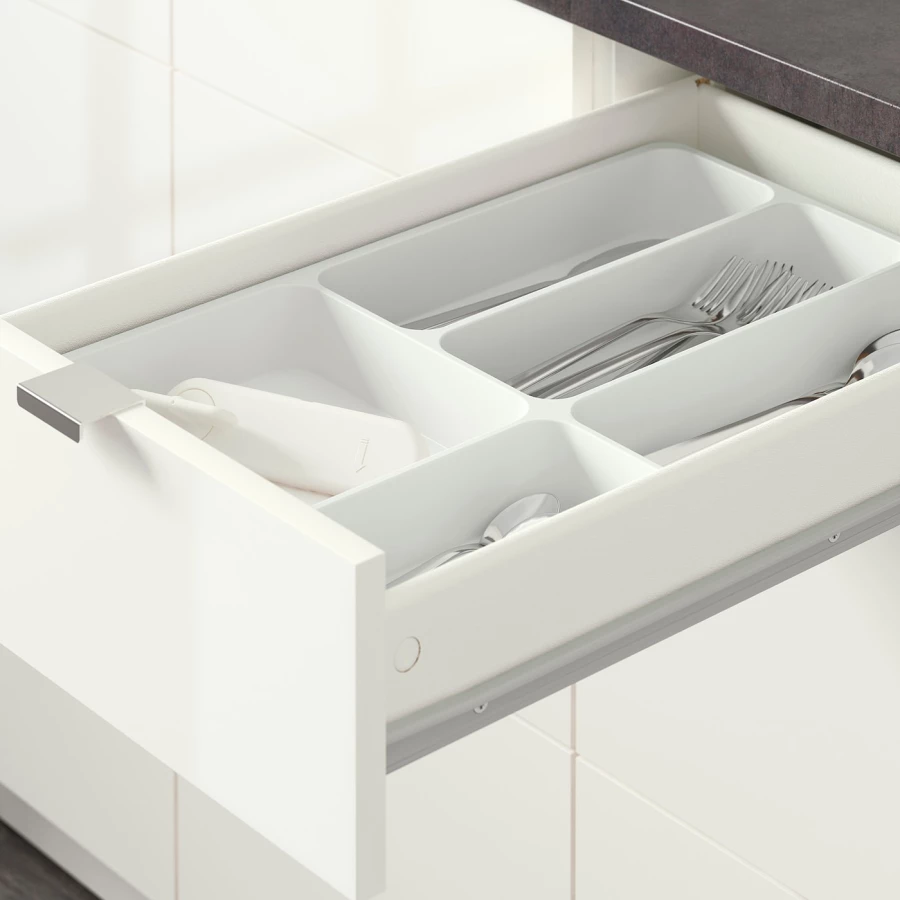 Кухонная комбинация для хранения -   KNOXHULT IKEA/ КНОКСХУЛЬТ ИКЕА, 220x61x220 см, серый/белый (изображение №7)