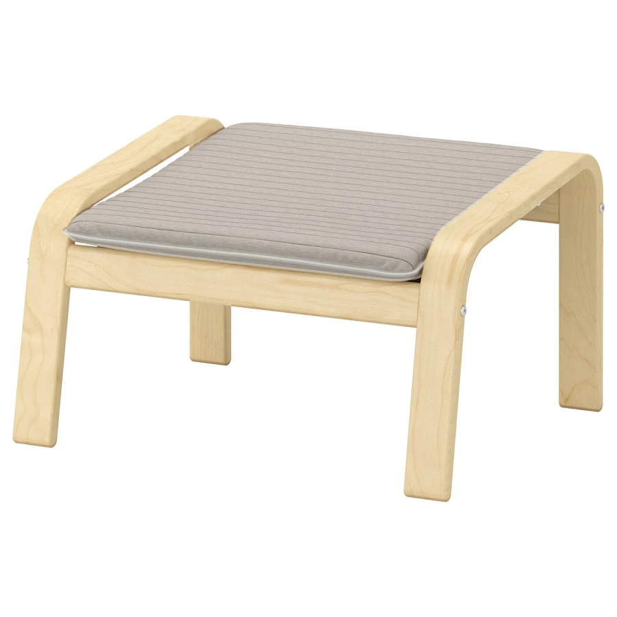Кресло-качалка и табурет для ног - IKEA POÄNG/POANG/ПОЭНГ ИКЕА, 68х82х100 см, серый (изображение №3)