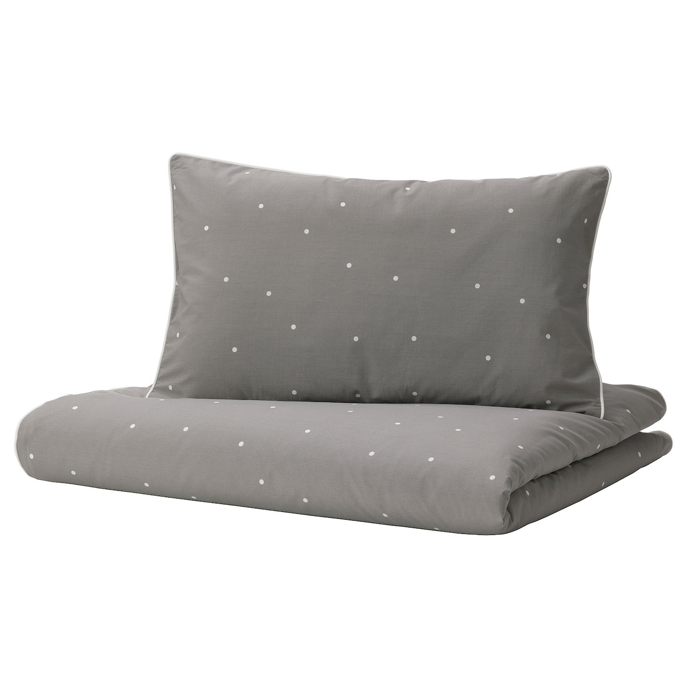 Пододеяльник и наволочка для детской кроватки - LENAST  IKEA/  ЛЕНАСТ ИКЕА,  110x125/35x55 см, серый