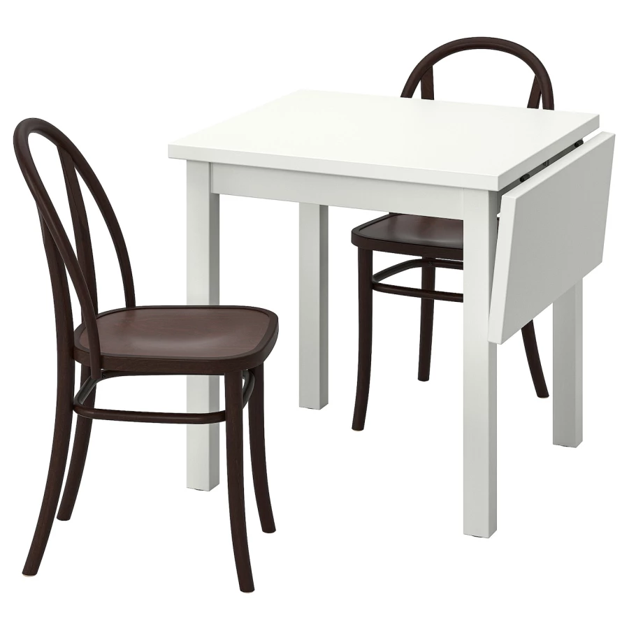 Стол и 4 стула - NORDVIKEN / SKOGSBO IKEA/ НОРДВИКЕН/СКОГСБО ИКЕА, 104х85х40 см, белый/коричневый (изображение №1)