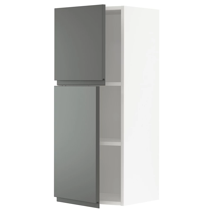 Навесной шкаф с полкой - METOD IKEA/ МЕТОД ИКЕА, 100х40 см, белый/серый (изображение №1)