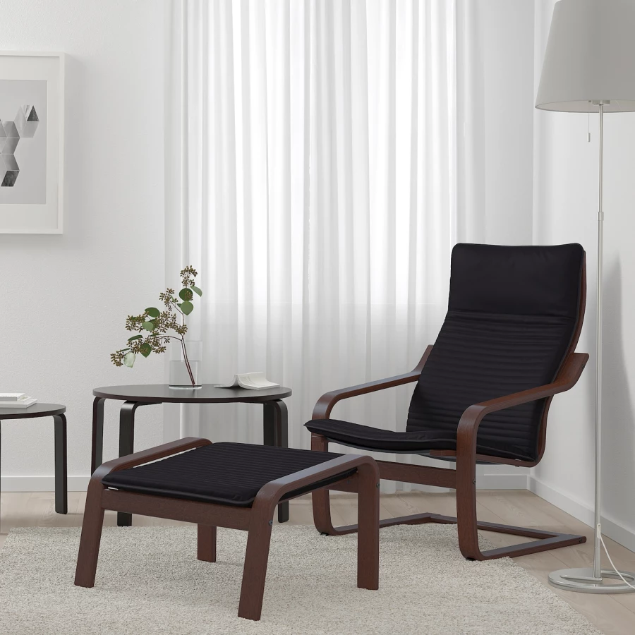 Кресло-качалка - POÄNG / POАNG IKEA/  ПОЭНГ ИКЕА,  72х62 см, коричневый (изображение №4)