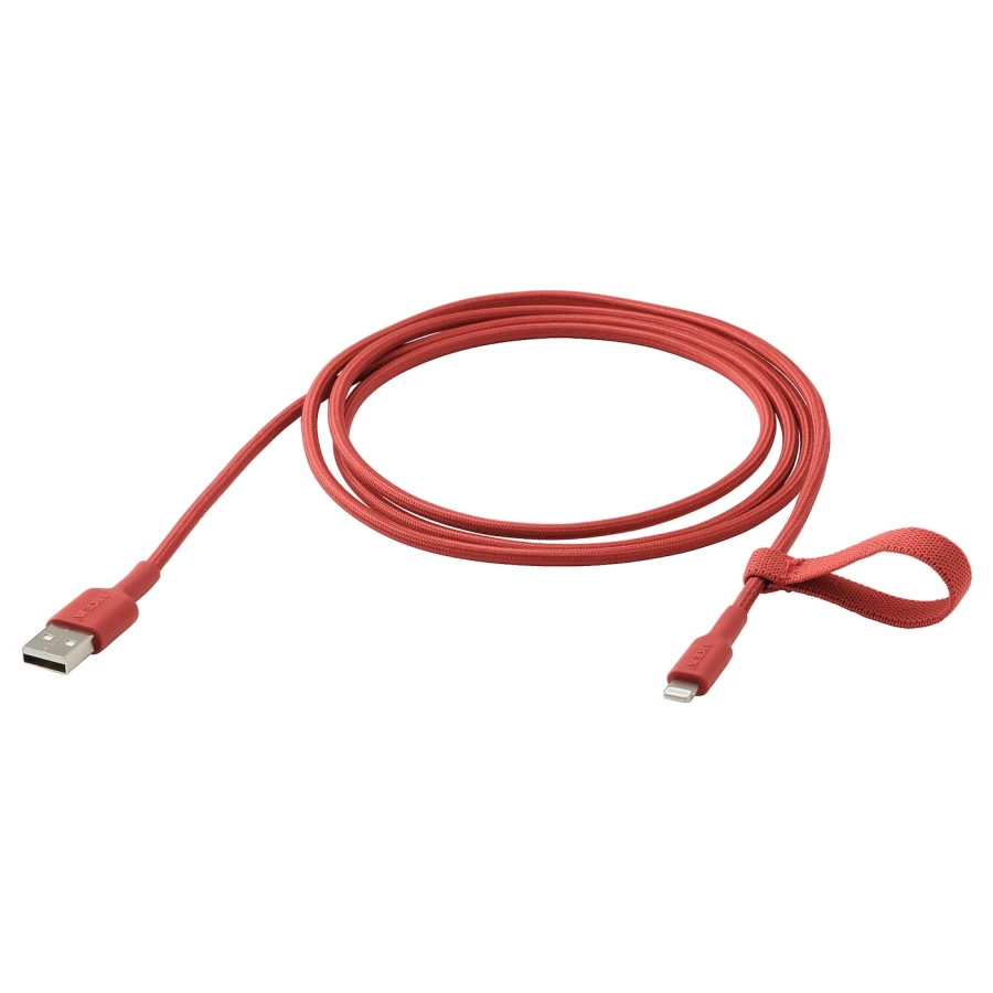 Кабель USB-A — USB-C  - LILLHULT IKEA/ ЛИЛЛЬХУЛЬТ ИКЕА, красный (изображение №1)