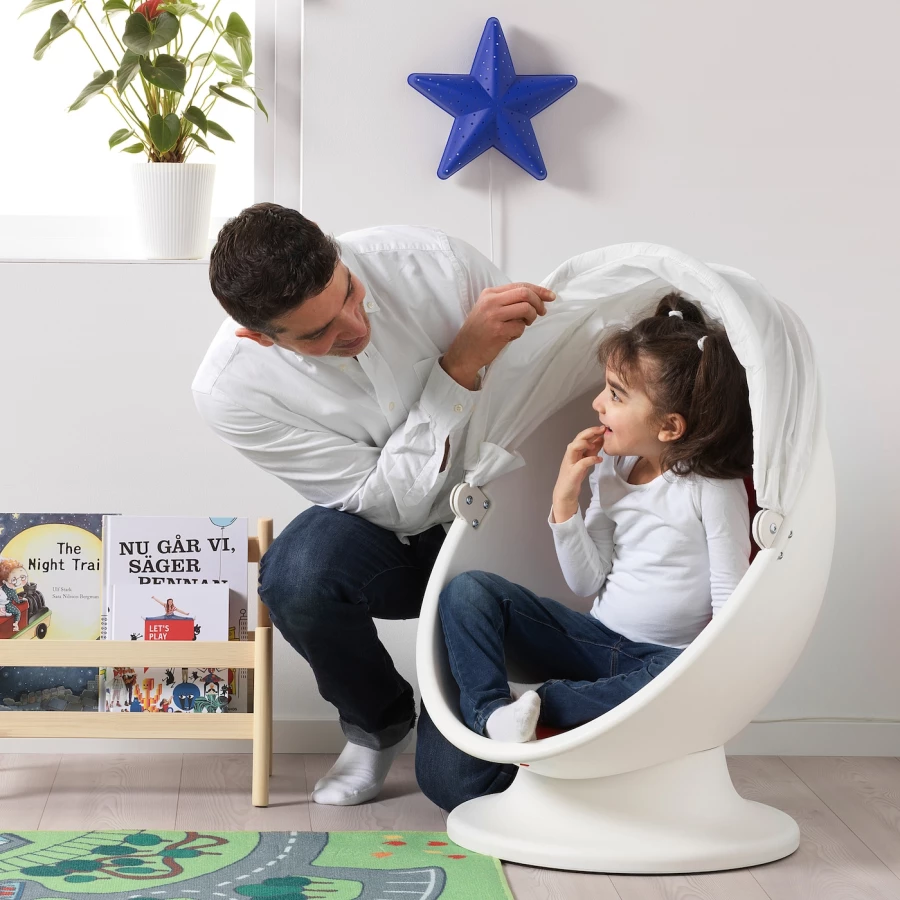 Детское вращающееся кресло - IKEA PS LÖMSK/ПС ЛЁМСК ИКЕА, 72х62х59, белый (изображение №4)