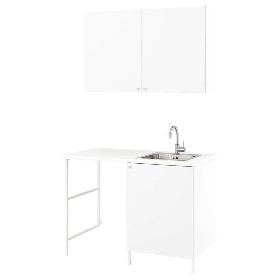 Комбинация для ванной - IKEA ENHET, 139х63.5х87.5 см, белый, ЭНХЕТ ИКЕА (изображение №1)