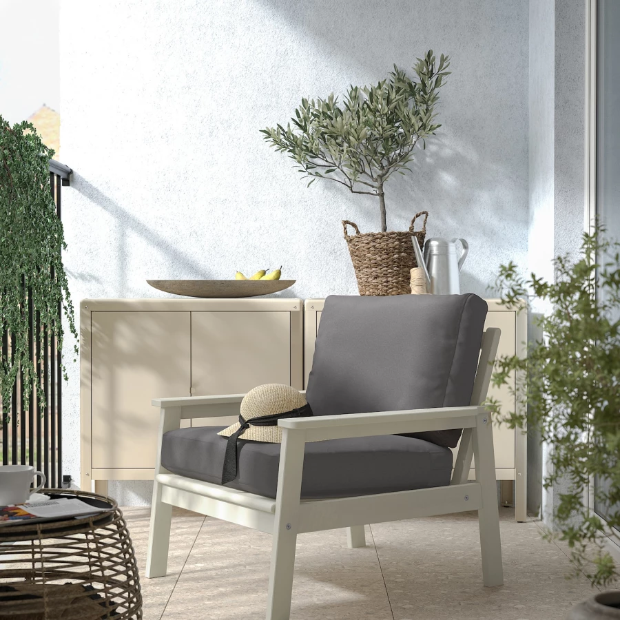 Садовое кресло - BONDHOLMEN IKEA/  БОНДХОЛЬМЕН ИКЕА,  78х77 см, серый (изображение №2)