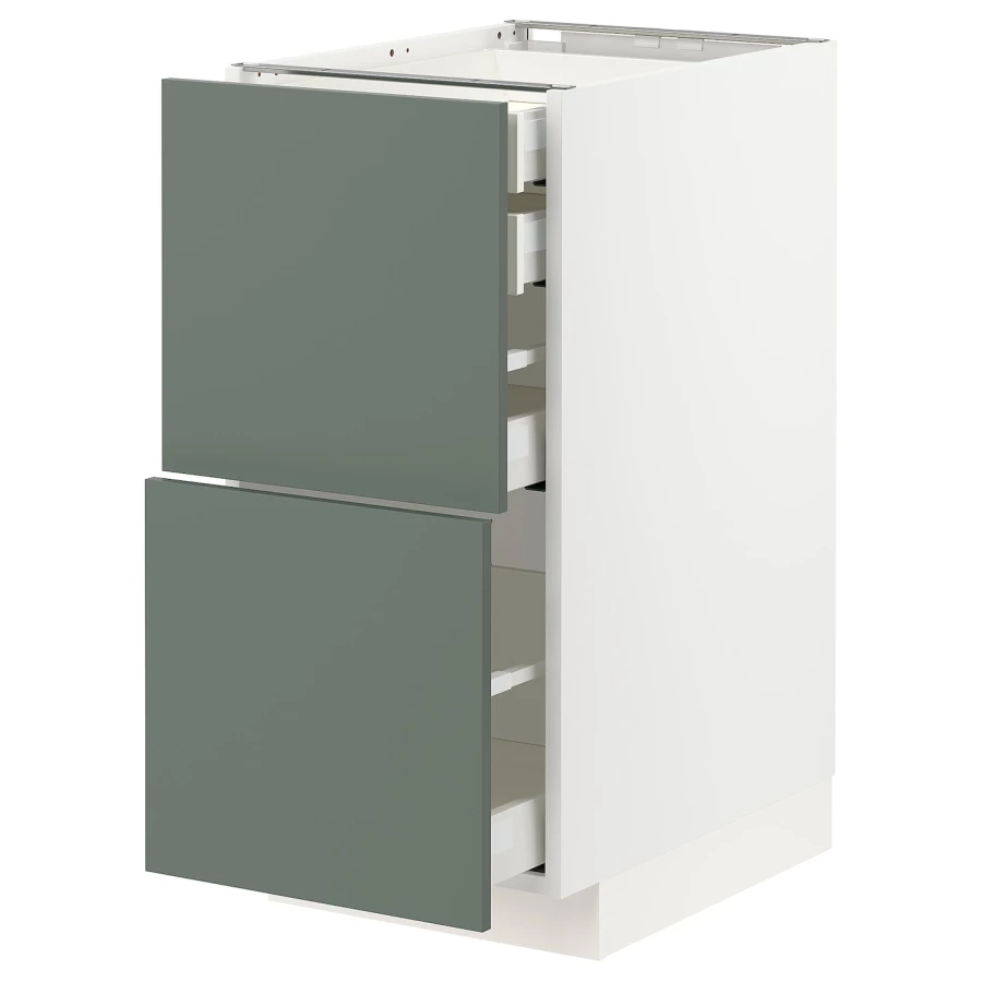 Напольный кухонный шкаф  - IKEA METOD MAXIMERA, 88x61,6x40см, белый/серый, МЕТОД МАКСИМЕРА ИКЕА (изображение №1)