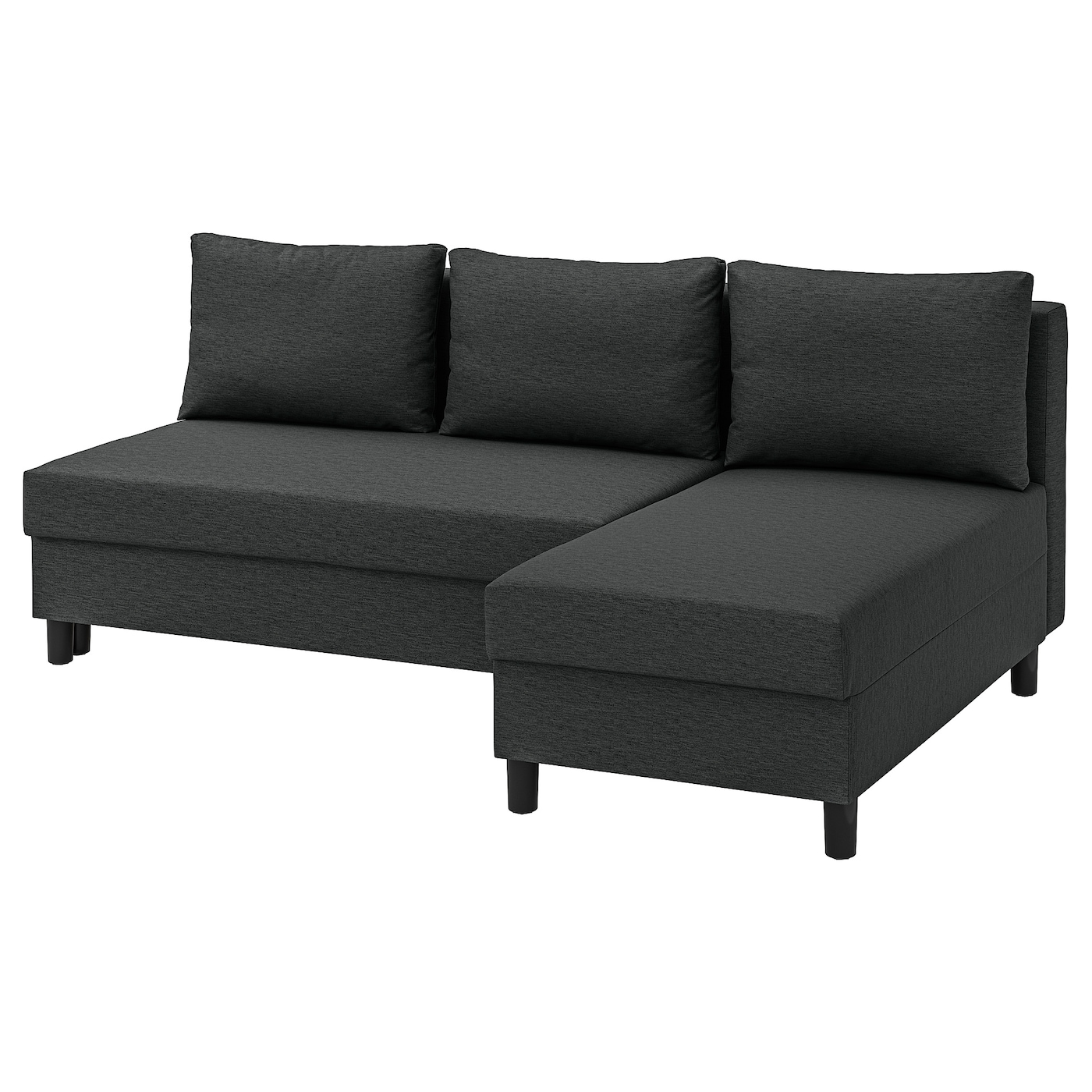 3-местный диван и шезлонг - IKEA ÄLVDALEN/ALVDALEN/ЭЛВДАЛЕН ИКЕА, 81х82х196 см, черный