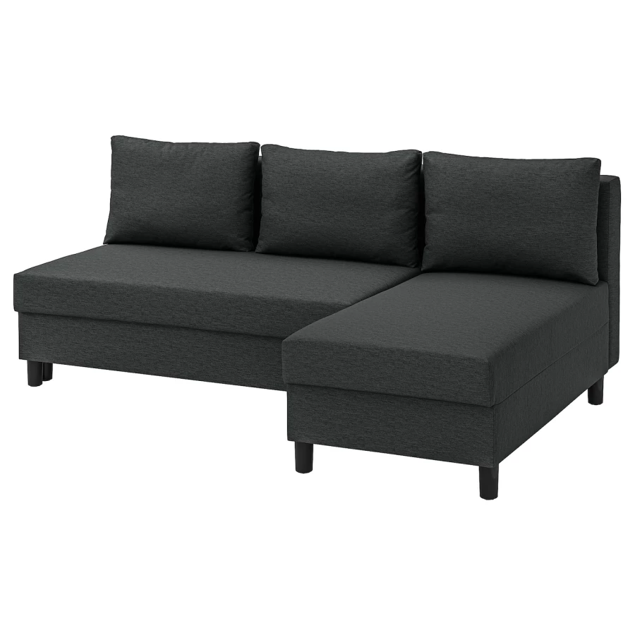 3-местный диван и шезлонг - IKEA ÄLVDALEN/ALVDALEN/ЭЛВДАЛЕН ИКЕА, 81х82х196 см, черный (изображение №1)