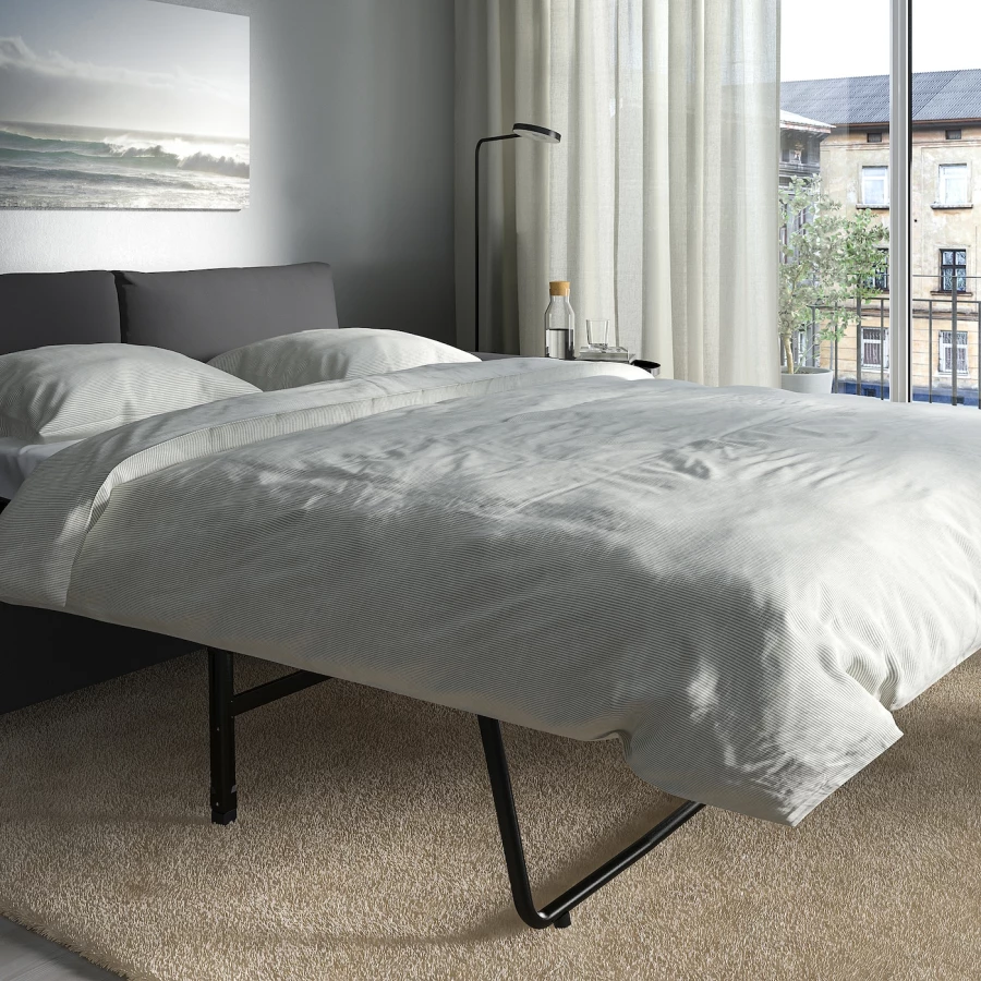 3-местный диван-кровать - IKEA VIMLE, 98x275см, черный, ВИМЛЕ ИКЕА (изображение №4)